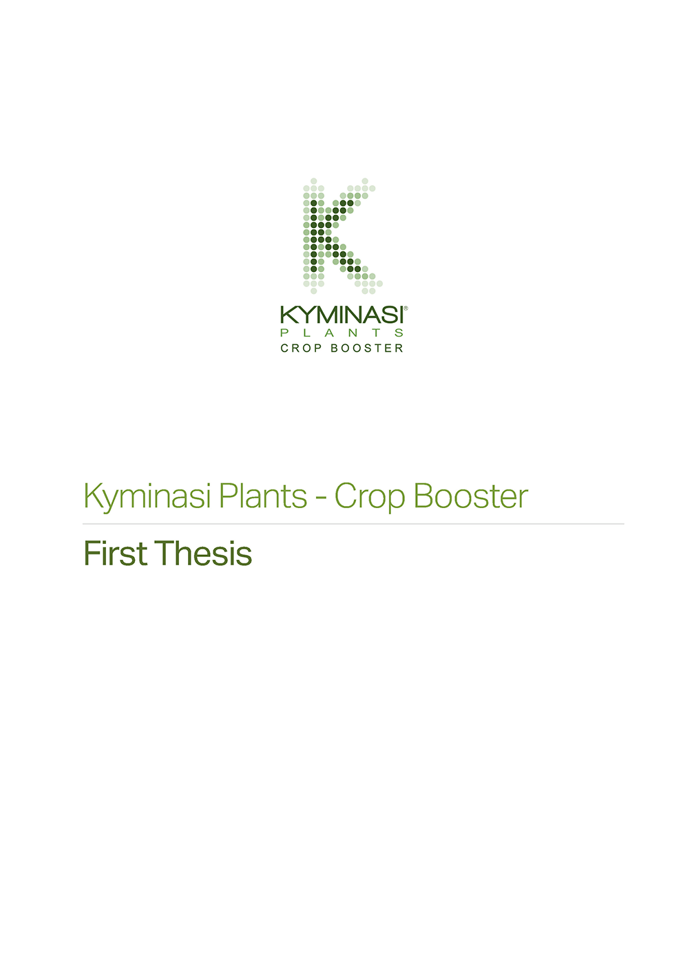 Kyminasi Plants Crop Booster White paper - First Thesis
