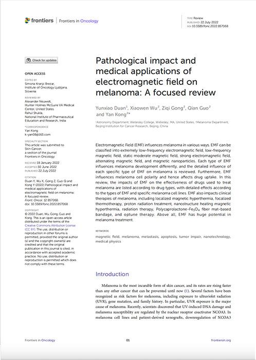 Studio scientifico su Biorisonanza e melanoma
