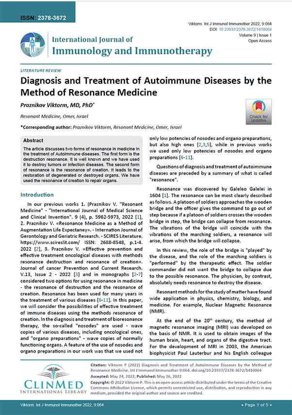 Diagnosi e trattamento delle malattie autoimmuni con il metodo della medicina di risonanza