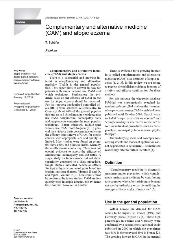 Medicina complementare e alternativa (CAM) ed eczema atopico